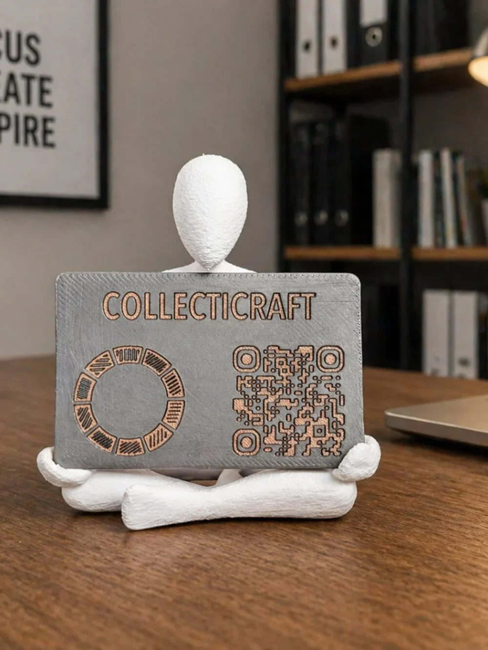 3D Printed Statue Yoga Figurine Zen Decor Desk Decor Business Card Holder